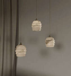 Embassy Interiors :: Kalliope Alabaster Brass Triadic Constellation Pendant Lamp/Chandelier