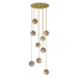 Robin :: Royal Circular Drops Pendant Lamp/Chandelier, Diameter 35 cm, Alabaster