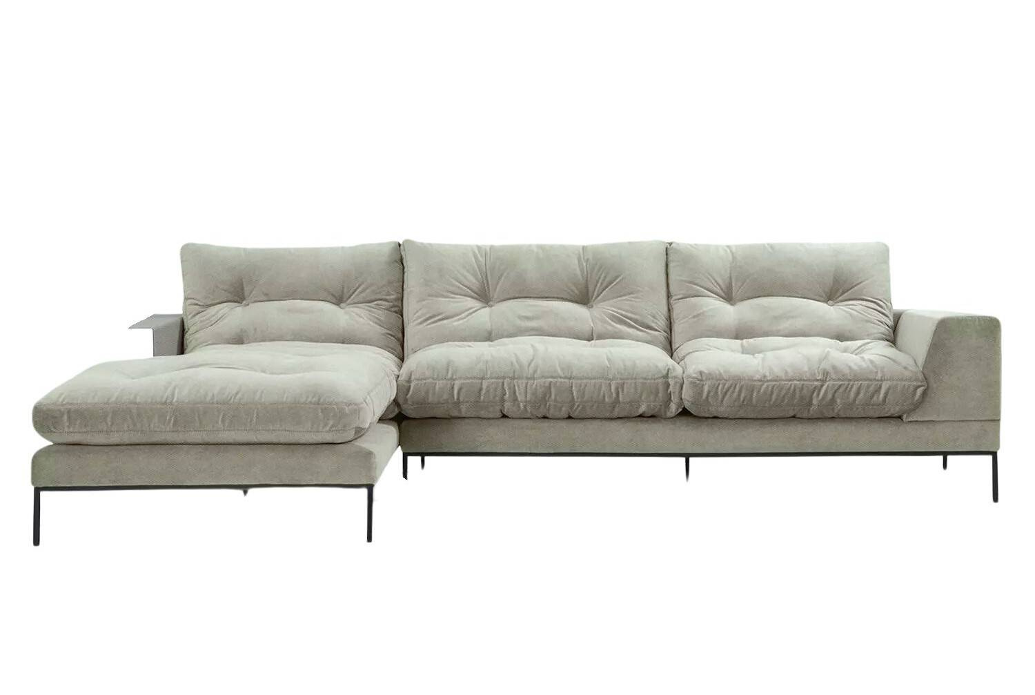 Nordic Line :: Corner sofa / left corner sofa upholstered Study gray width 286 cm