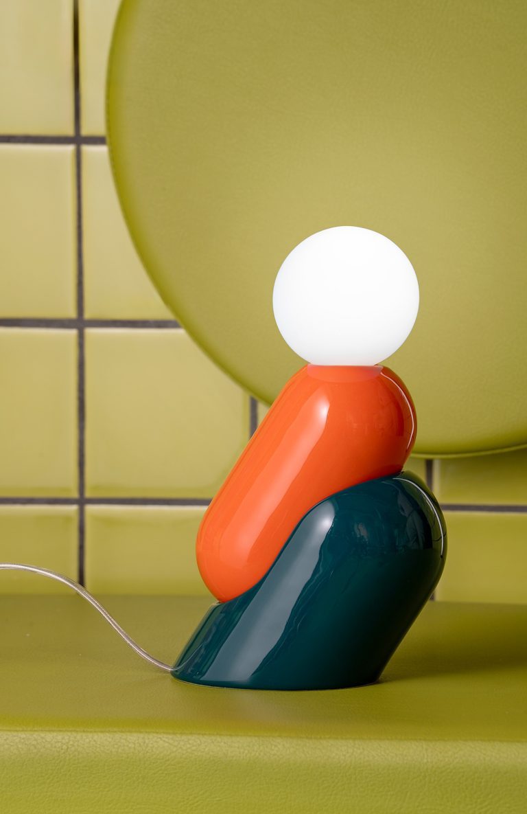 Ferroluce :: Tata Tischleuchte, Höhe 22,2 cm, orange und grün