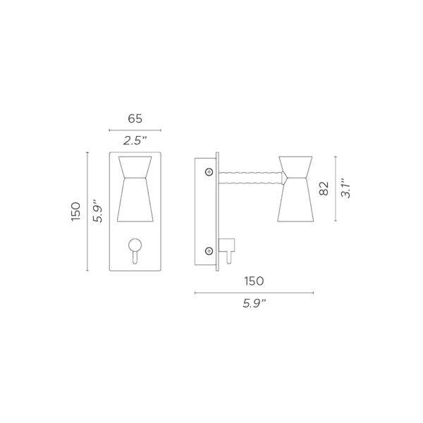 Contardi :: G+T reading wall lamp, width 6.5 cm, black