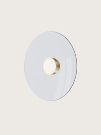 Aromas :: Betty wall lamp / sconce, diameter 40 cm, light blue glass / gold metal
