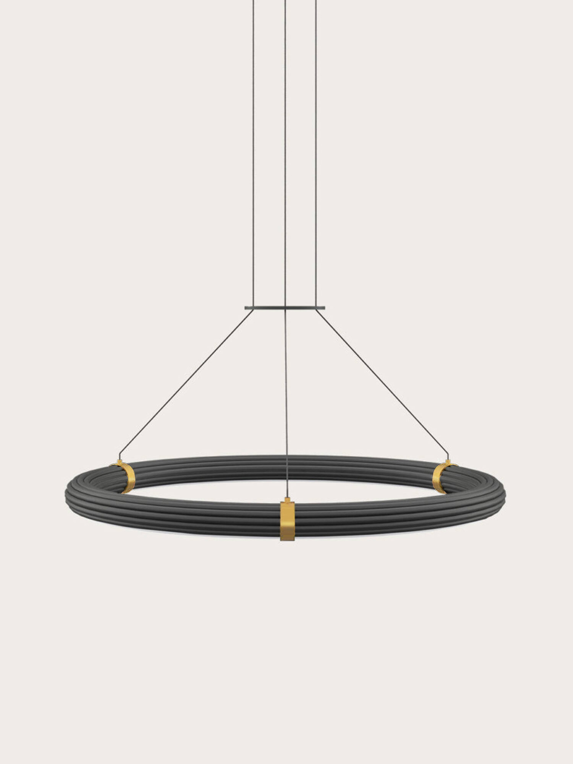 Aromas :: Elli L hanging lamp, diameter 107 cm, black with gold elements