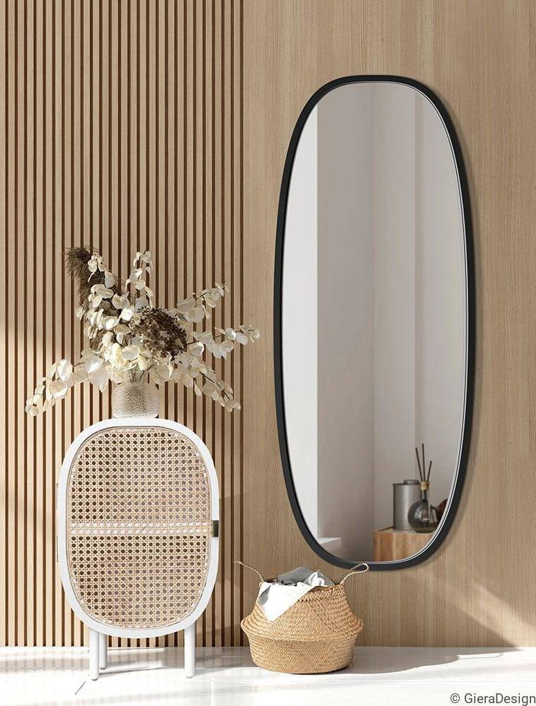 GieraDesign :: oval mirror Dolio black narrow hallway 40x150 cm