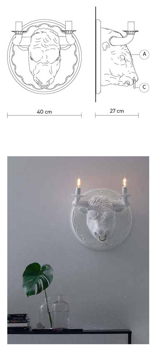 Karman :: Corrado Wandleuchte/Wandleuchte Durchmesser 40 cm weiß