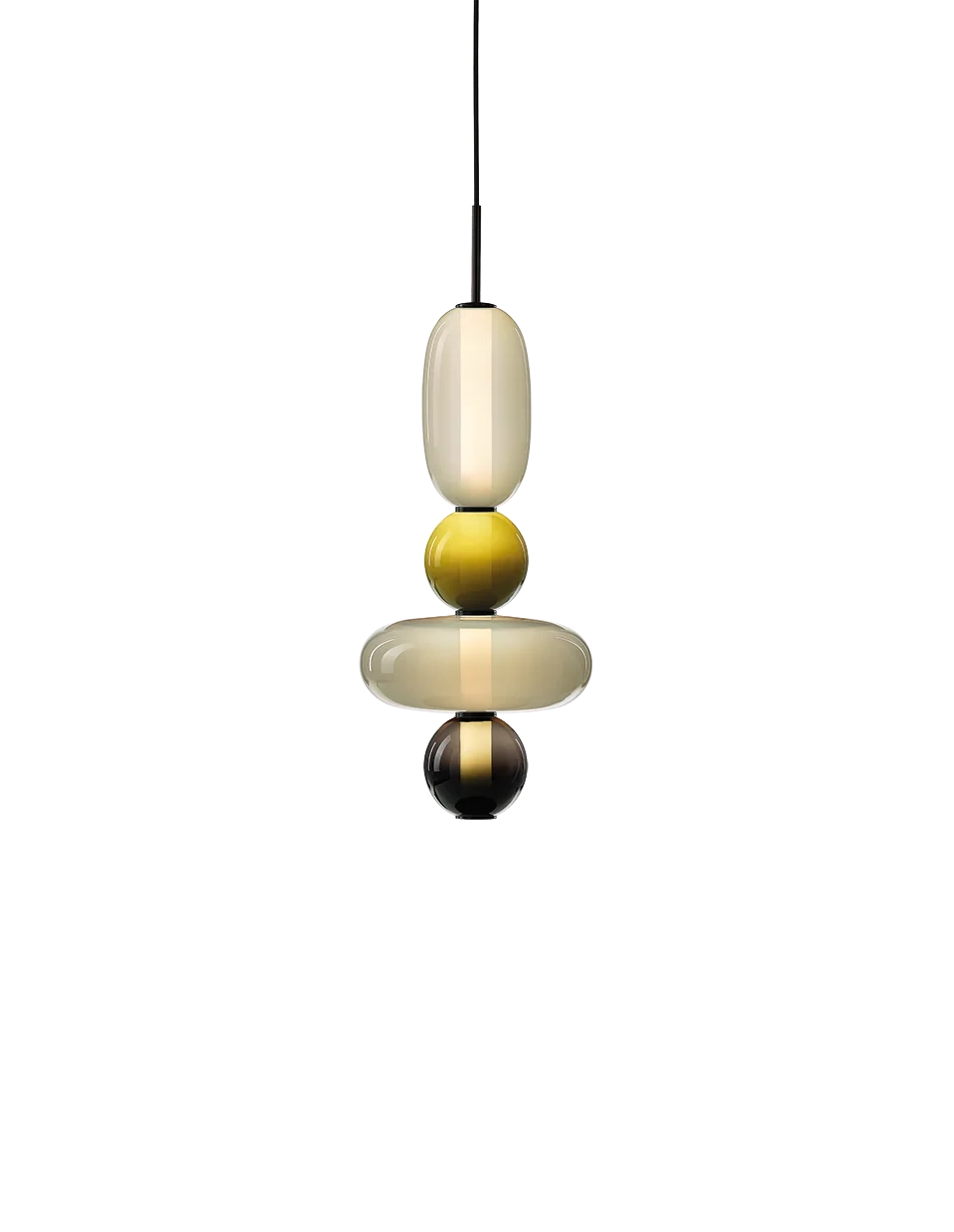 Bomma :: Pebbles S hanging lamp, height 79 cm, multicolor configuration 10