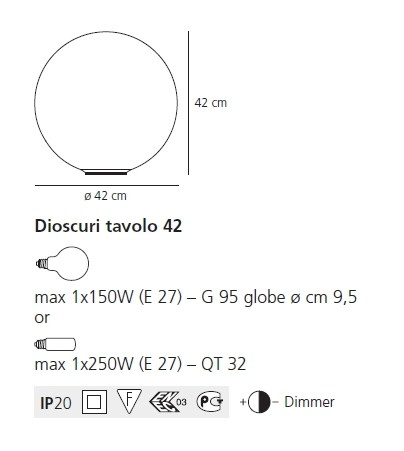 Artemide :: Table lamp Dioscuri white 42 cm