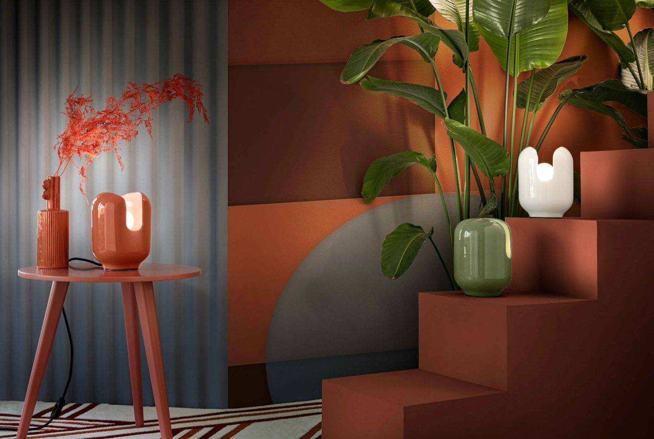 Ferroluce :: Batucada orange Tischleuchte, Höhe 20 cm