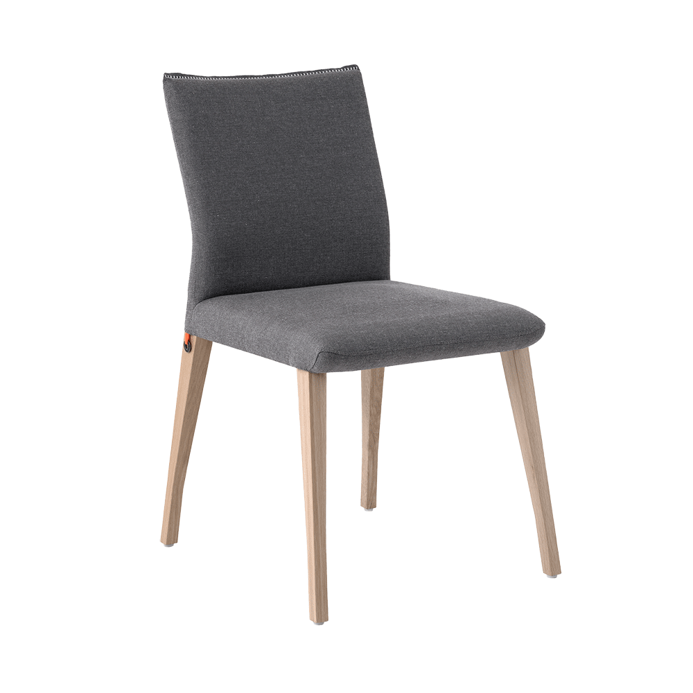Mobitec :: Pure Deco C05 upholstered chair, gray, width 50 cm, wooden legs