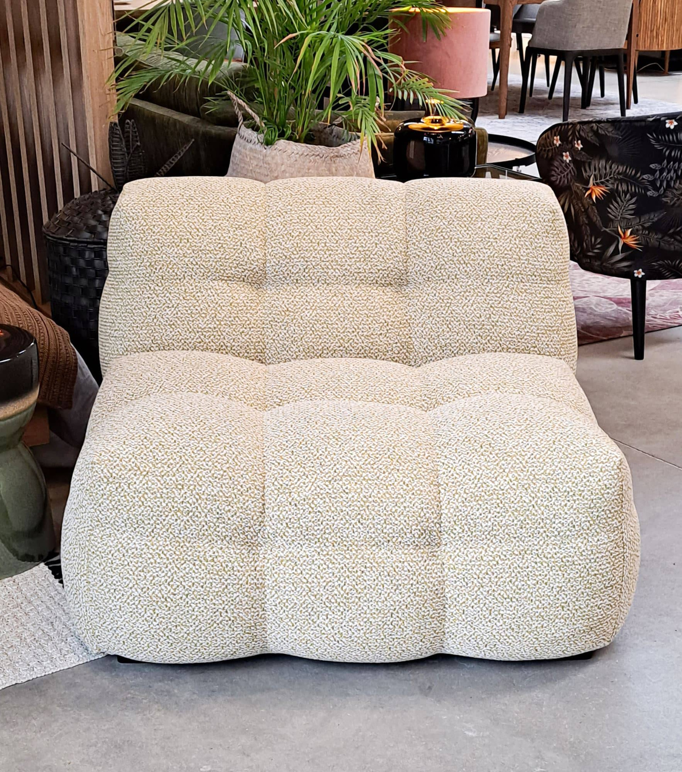 Nordic Line :: Michelle (formerly Michelin) upholstered armchair, beige-green melange, width 96 cm