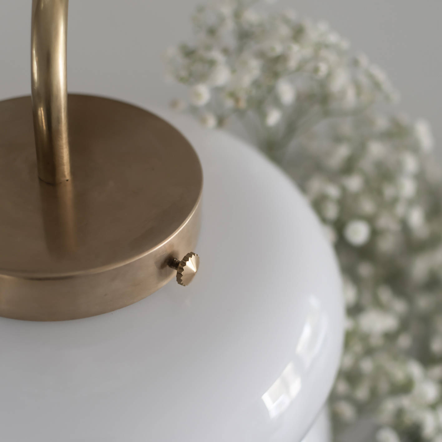 Embassy Interiors :: Bibe white glass wall lamp/sconce with flat mount, height 39 cm