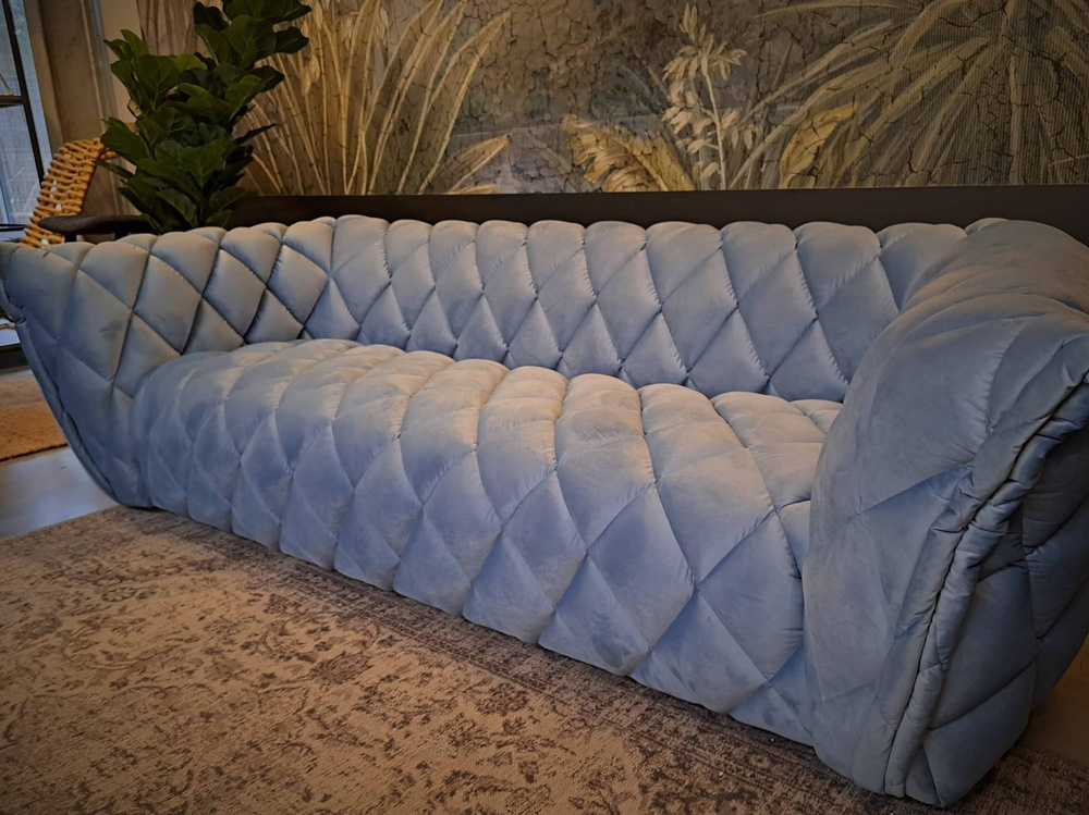 Nordic Line :: Goldy upholstered sofa, light blue, width 220 cm