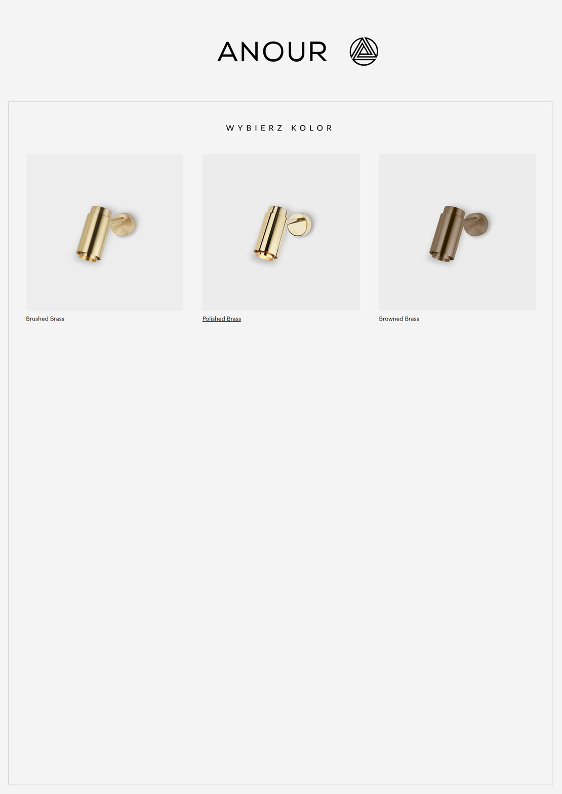 Anour :: Donya Pivot Wandleuchte / Wandleuchte Durchmesser 6 cm Messing poliert