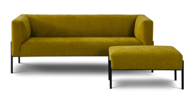 Nordic Line :: Upholstered sofa Block yellow 195x76x79 cm
