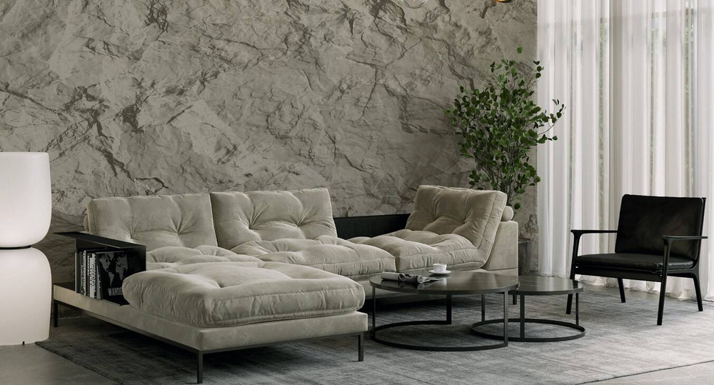 Z ekspozycji - Nordic Line :: Sofa narożna / narożnik lewy tapicerowany Study szary szer. 286 cm