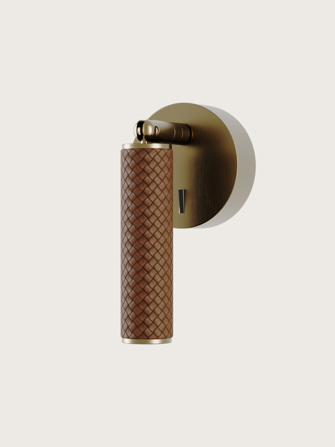 Aromas :: Coco Wall Lamp / Sconce Diameter 3 cm Gold / Brown Leather