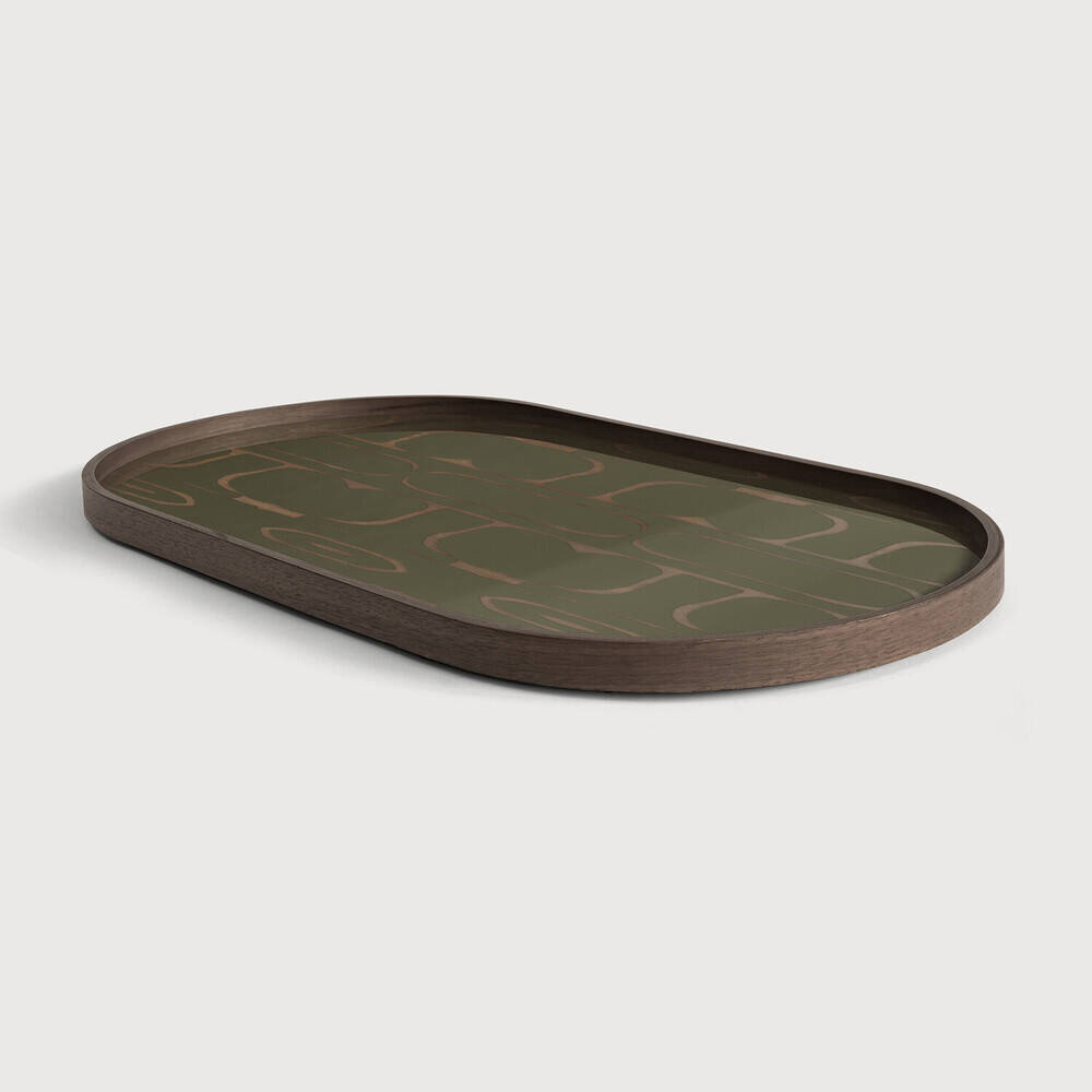 Ethnicraft :: Second Nature decorative tray, oval, width 71 cm, size M, dark green