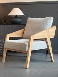 Szyszka Design :: Piko Polstersessel, grau / Eiche natur, Breite 72 cm