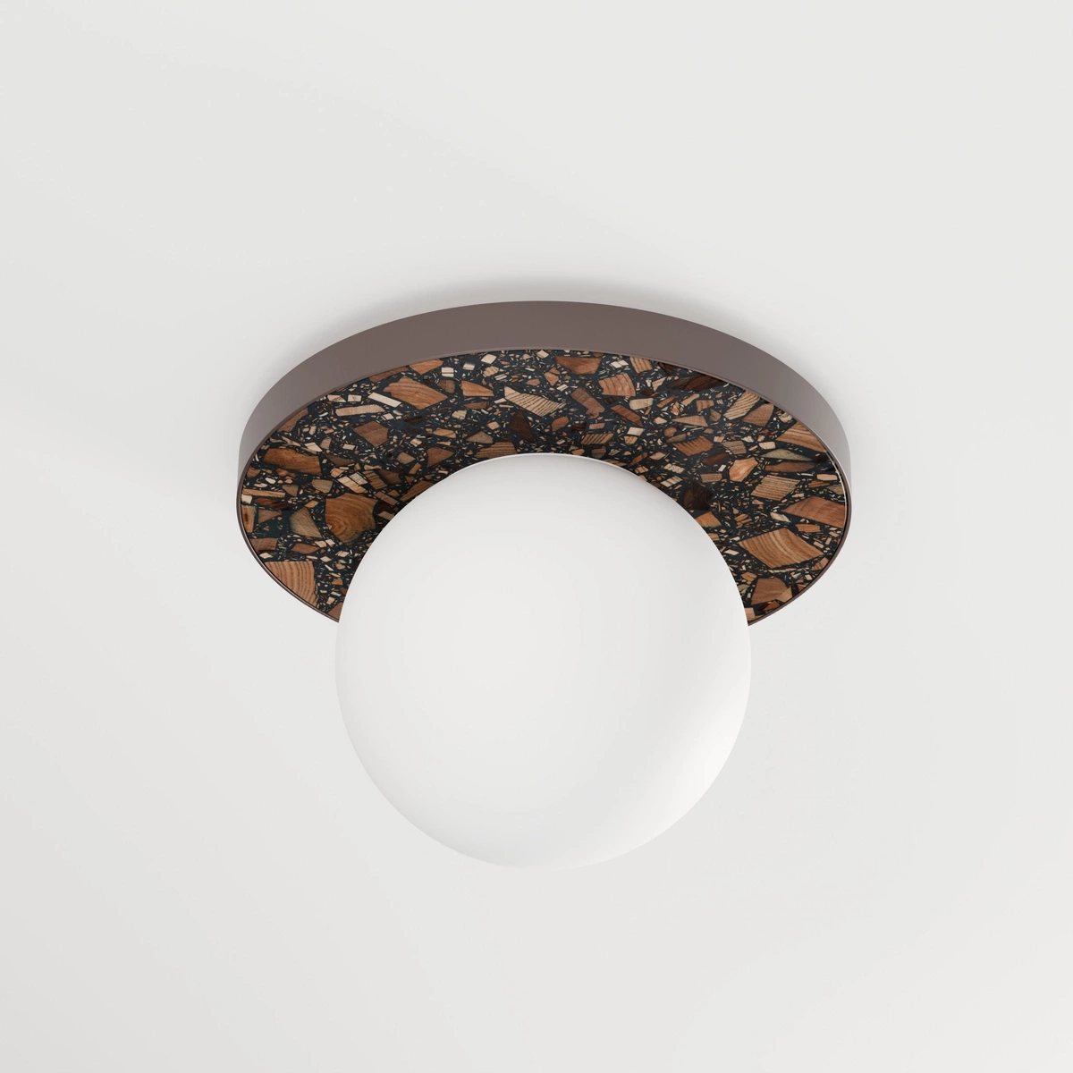 Kaspa :: Lampa sufitowa / plafon Legra okrągły śr. 30 cm ciemnobrązowa IP44