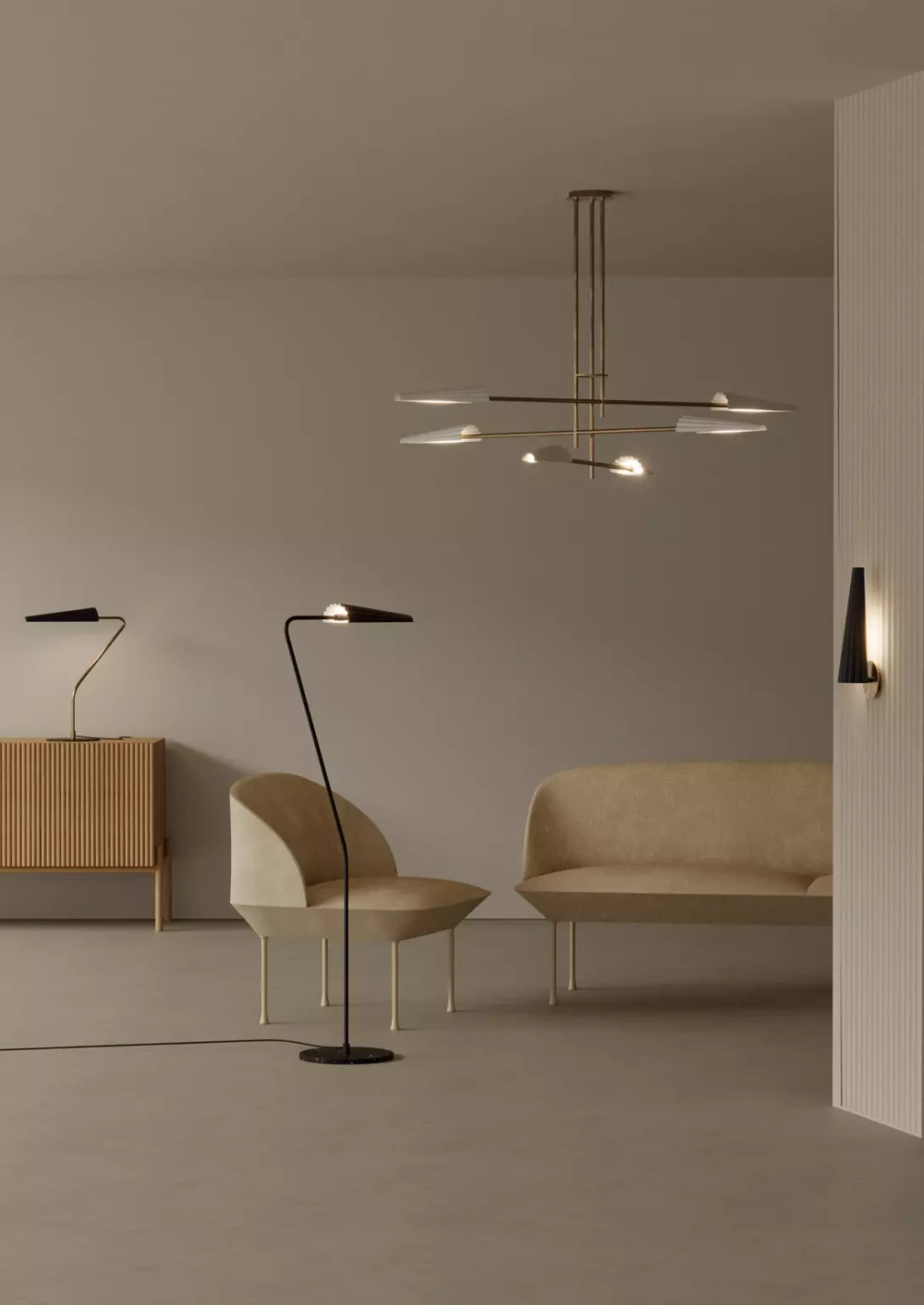 Aromas :: Bion hanging lamp 6, width 89 cm, black