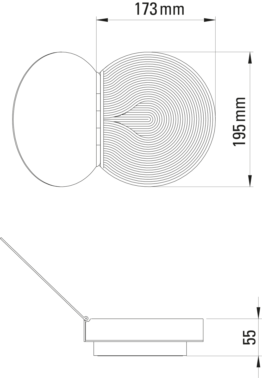 DCW:: Poudrier goldene Wandleuchte/Wandleuchte, Höhe 19,5 cm