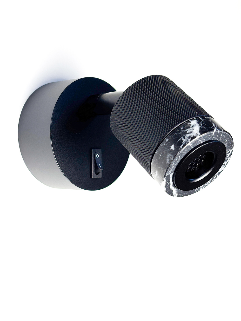 Aromas :: Lampa ścienna / kinkiet Tea śr. 5 cm czarny metal / czarny marmur