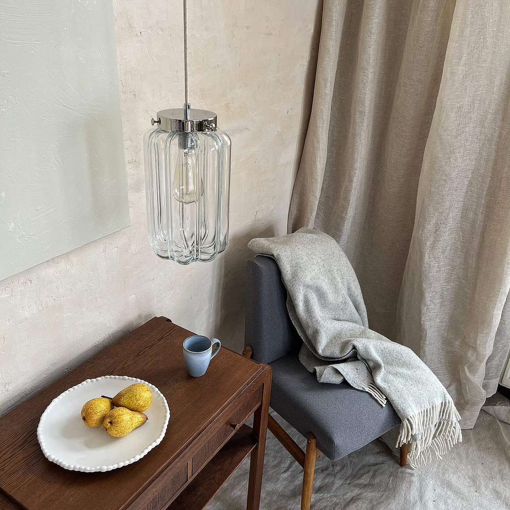 Embassy Interiors :: Szklana lampa wisząca Deco transparentna śr. 14,5 cm