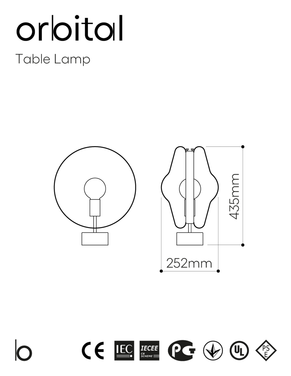 Bomma :: Lampa stołowa Orbital transparentna wys. 43,5 cm