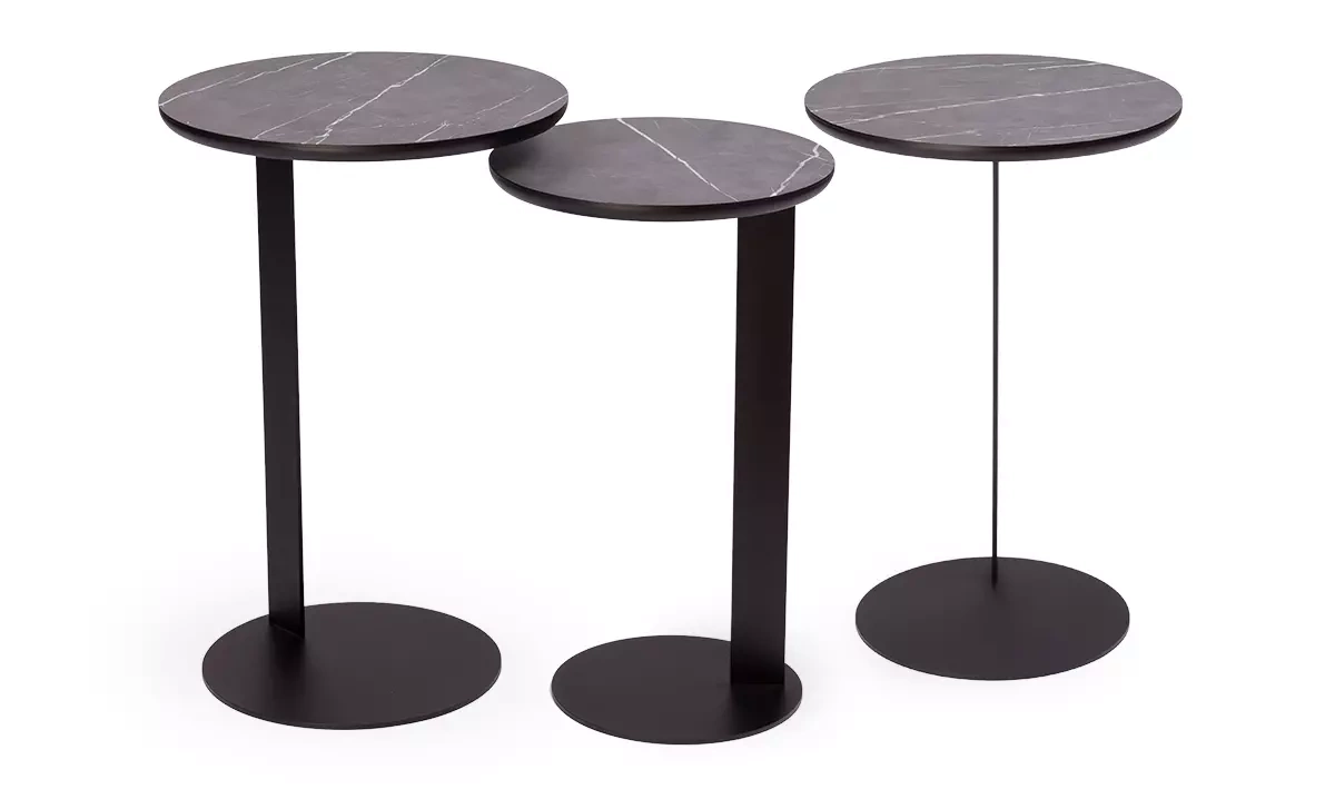 Nordifra :: Couchtisch Marmor Oden runden Durchmesser 35,7 cm schwarz