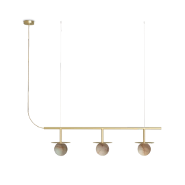 Robin :: Royal 3 pendant lamp, width 90 cm, brass and alabaster