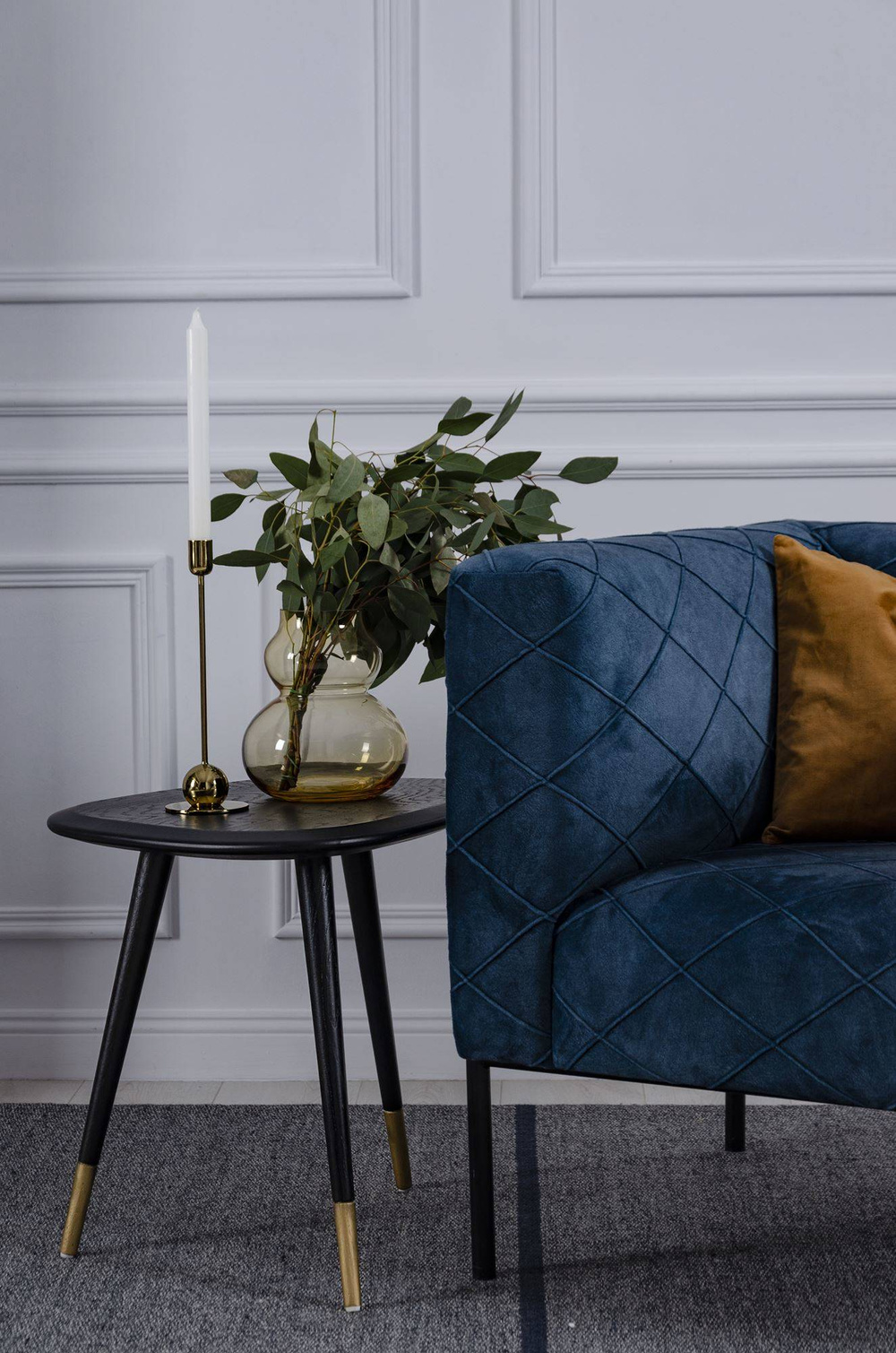 Nordic Line :: Upholstered armchair Block blue 85x76x79 cm