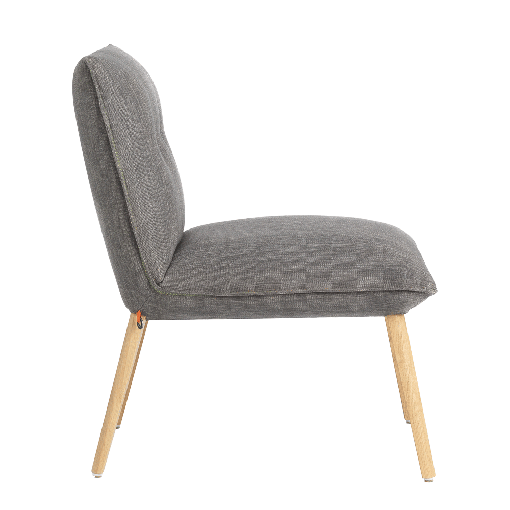 Mobitec :: Soda C03 gray upholstered armchair with wooden legs
