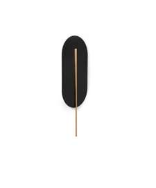 Ummo :: Rokke black wall lamp with brass detail, height 56.6 cm
