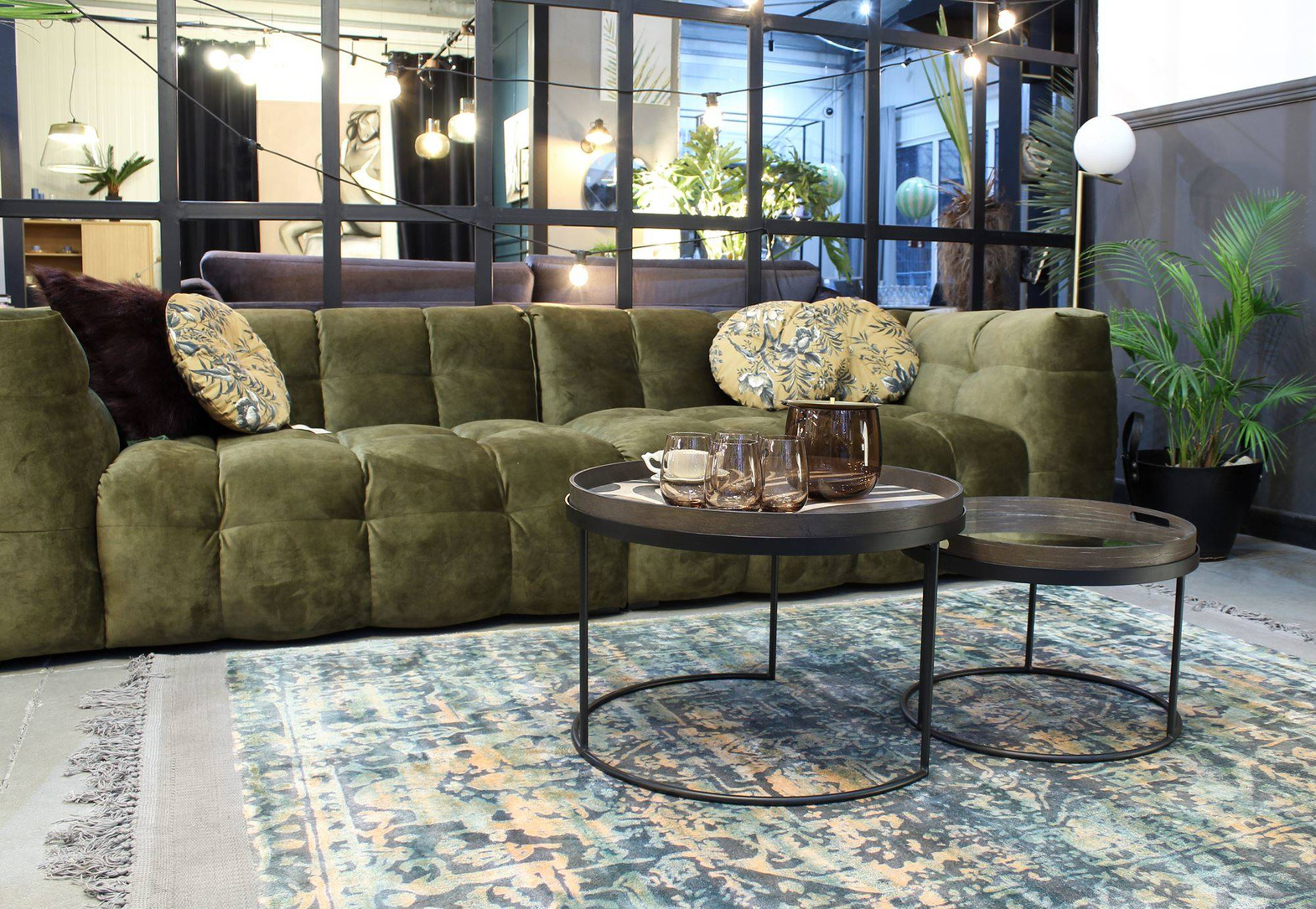 Nordic Line :: Sofa Michelle 4 person green 282x68x105 cm