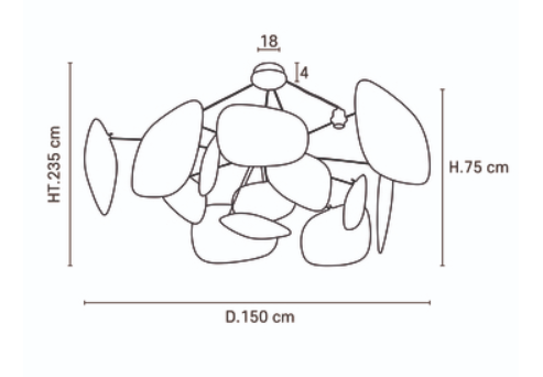 Market Set :: Screen 70's hanging lamp, diameter 150 cm, size XXL, linen