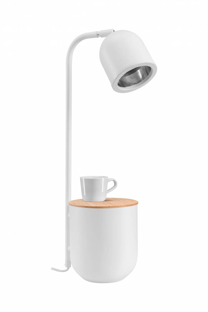 Kaspa :: Botanica Holz Tischlampe Weiß
