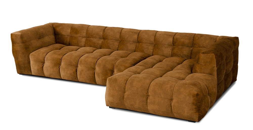 Nordic Line :: Ecksofa / Ecke gepolstert Michelle Rechts 292x68x170 cm braun
