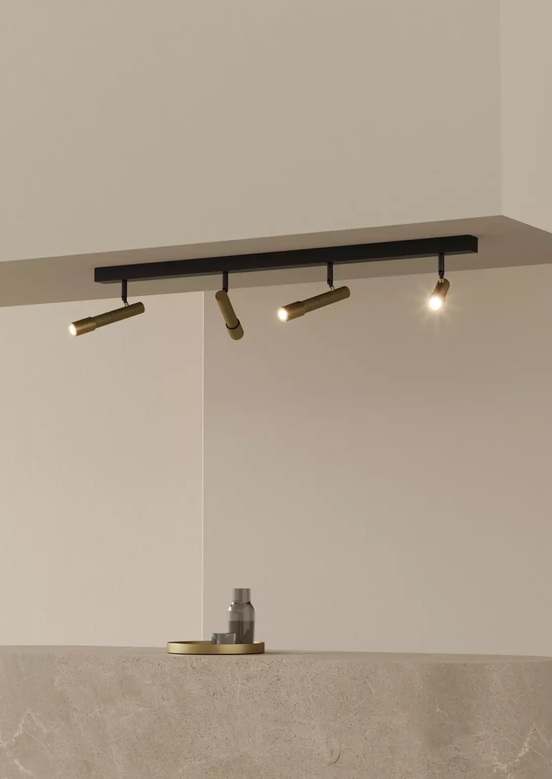 Aromas :: Ycro 4 ceiling lamp, width 89 cm, gold and black