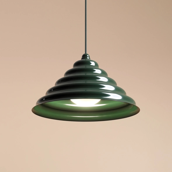 Artera :: Green Wave hanging lamp, size XL, diameter 36 cm