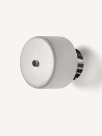 Aromas :: Aora Wandleuchte / Wandleuchte, Durchmesser 13,4 cm, hellgraue Keramik / Chrommetall