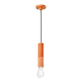 Ferroluce :: Pi hanging lamp, long, orange, diameter 5.5 cm
