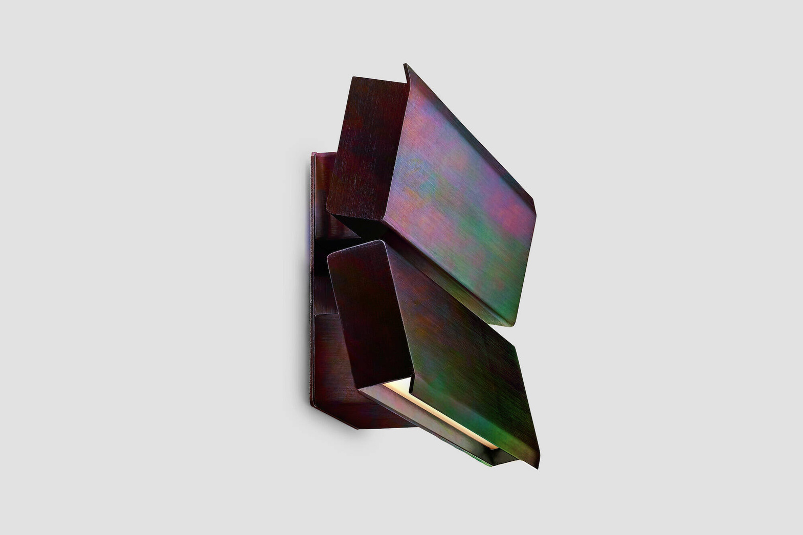 Anour :: Papilio Double wall lamp / sconce, width 17 cm, dark opal chrome