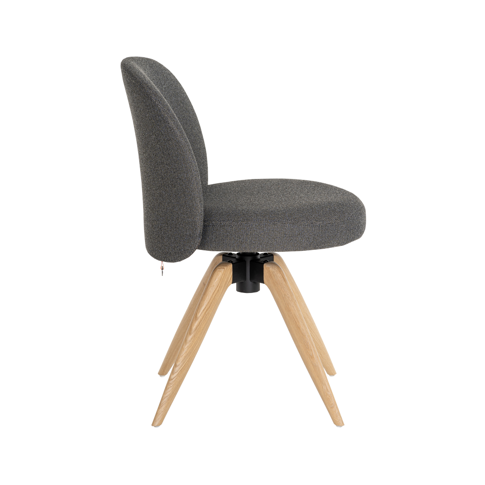Mobitec :: Neo C05 gray swivel chair on wooden legs, width 51 cm