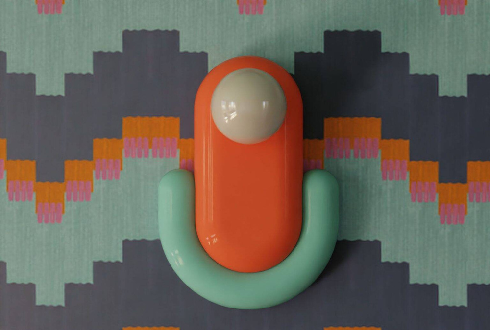 Ferroluce :: Eclair orange-türkis Wandleuchte/Wandleuchte, Höhe 35 cm