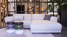 Sits :: Corner sofa / upholstered corner sofa Asta right gray width 268 cm