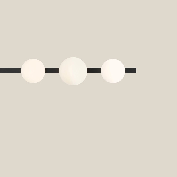 ARTERA :: wall lamp with spherical shades GARDA 3 WALL BLACK