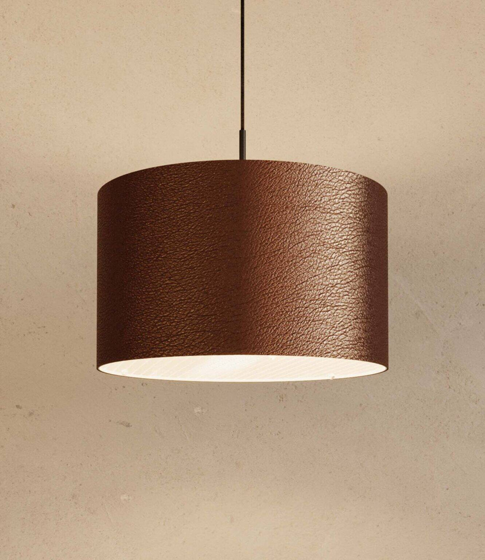 Aromas :: Rems hanging lamp, diameter 40 cm, dark brown leather shade