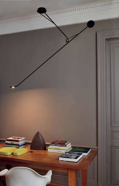DCW:: Aaro ceiling lamp, black, arm length 162.1 cm