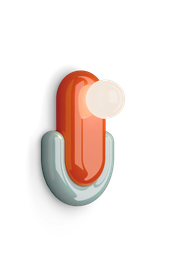 Ferroluce :: Eclair orange-türkis Wandleuchte/Wandleuchte, Höhe 35 cm