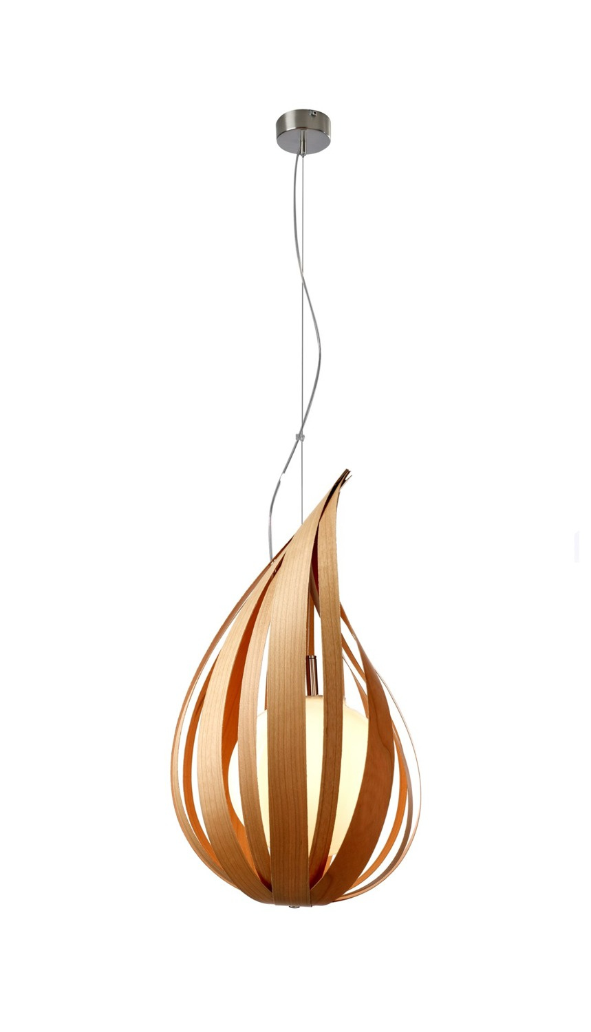 Lzf :: Hängelampe aus Holz Raindrop Medium Höhe 36 cm braun
